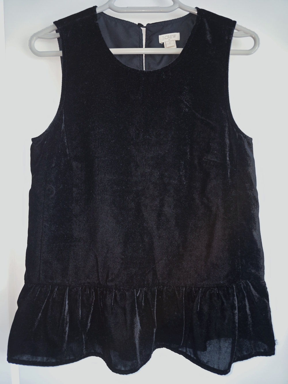 J. Crew Black Velvet Sleeveless Scoop Neck Top